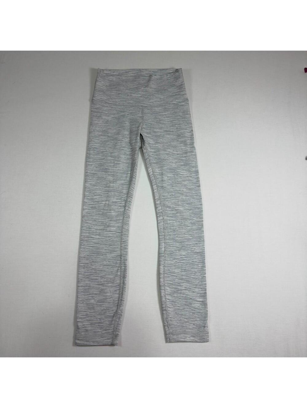 Lululemon Wunder Under Full Length High Rise Gray Wash Tights Womens 4 High Rise